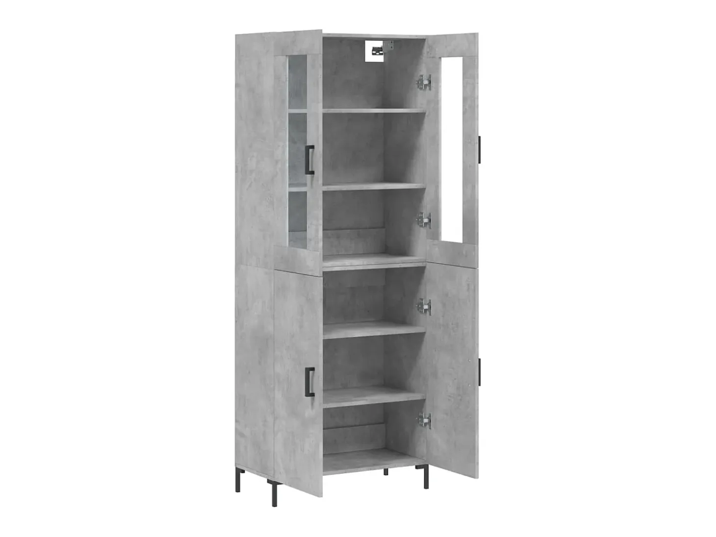 Aparador buffet cómoda armario mueble organizador cocina salón salón alto 69,5 x 34 x 180 cm madera contrachapada gris 02_0034691