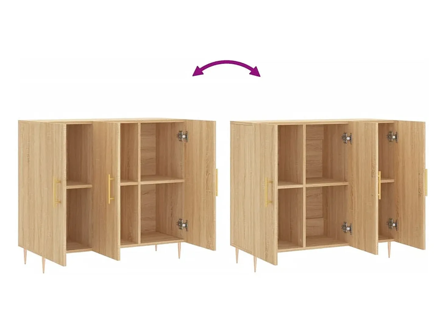 Aparador buffet cómoda armario unidad de almacenamiento organizador cocina salón salón Sonoma 90 x 34 x 80 cm madera contrachapada marrón 02_0031736