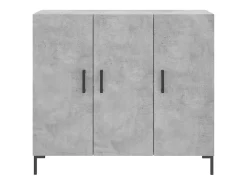 Aparador buffet cómoda armario mueble organizador cocina salón salón 90 x 34 x 80 cm madera contrachapada gris 02_0032123