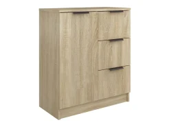 Aparador buffet cómoda armario unidad de almacenamiento organizador cocina salón salón juego de 2 sonoma 60 x 30 x 70 cm marrón madera contrachapada 02_0036810