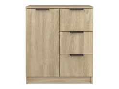 Aparador buffet cómoda armario unidad de almacenamiento organizador cocina salón salón juego de 2 sonoma 60 x 30 x 70 cm marrón madera contrachapada 02_0036810