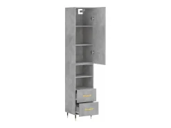 Aparador buffet cómoda armario mueble organizador cocina salón salón alto 34,5 x 34 x 180 cm madera contrachapada gris 02_0034406
