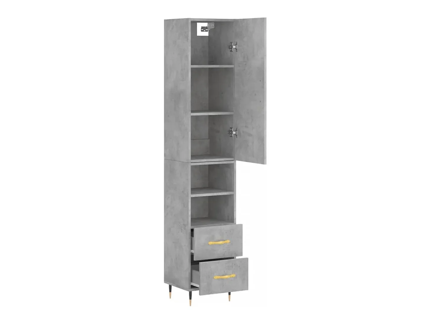 Aparador buffet cómoda armario mueble organizador cocina salón salón alto 34,5 x 34 x 180 cm madera contrachapada gris 02_0034406