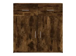 Aparador buffet cómoda armario mueble organizador cocina salón salón juego de 2 79 x 38 x 80 cm madera contrachapada marrón 02_0036749