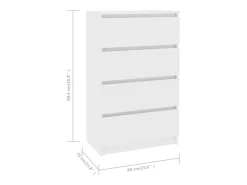Aparador buffet cómoda armario mueble organizador cocina salón salón 60 x 35 x 98,5 cm madera contrachapada blanco 02_0030374