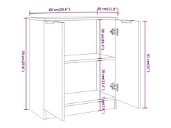 Aparador buffet cómoda armario unidad de almacenamiento organizador cocina salón salón Sonoma 60 x 30 x 70 cm madera contrachapada marrón 02_0031583