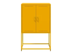 Aparador buffet cómoda armario mueble organizador cocina salón salón alto amarillo mostaza 68,5 x 38,5 x 107 cm acero Amarillo 02_0034731