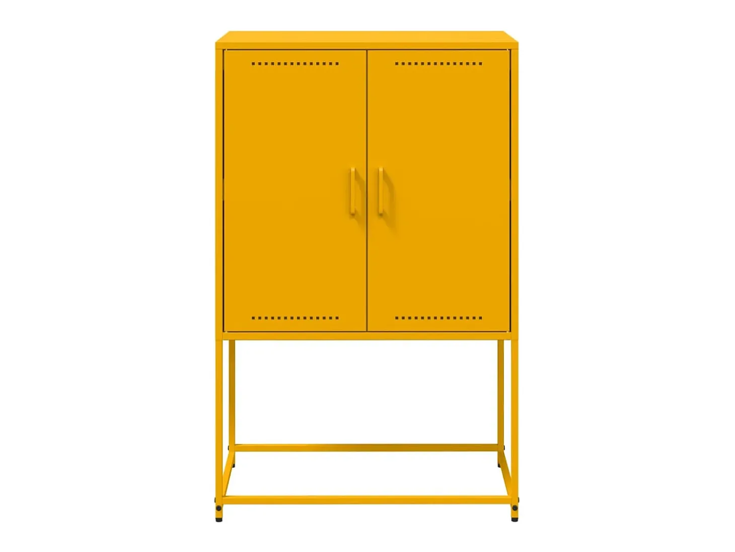 Aparador buffet cómoda armario mueble organizador cocina salón salón alto amarillo mostaza 68,5 x 38,5 x 107 cm acero Amarillo 02_0034731