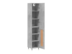 Aparador buffet cómoda armario mueble organizador cocina salón salón alto 34,5 x 34 x 180 cm madera contrachapada gris 02_0034273