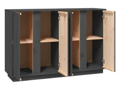 Aparador buffet cómoda armario mueble organizador cocina salón salón 120 x 35 x 80 cm madera maciza de pino gris 02_0031781