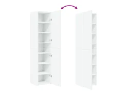 Aparador buffet cómoda armario mueble organizador cocina salón salón alto 40 x 42,5 x 185 cm madera contrachapada blanco 02_0032451
