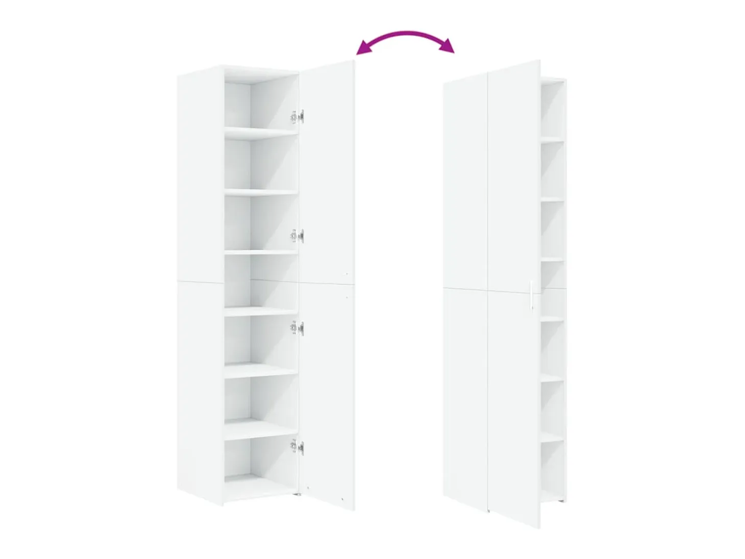 Aparador buffet cómoda armario mueble organizador cocina salón salón alto 40 x 42,5 x 185 cm madera contrachapada blanco 02_0032451