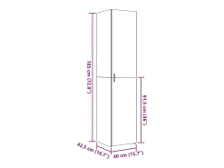 Aparador buffet cómoda armario mueble organizador cocina salón salón alto 40 x 42,5 x 185 cm madera contrachapada blanco 02_0032451