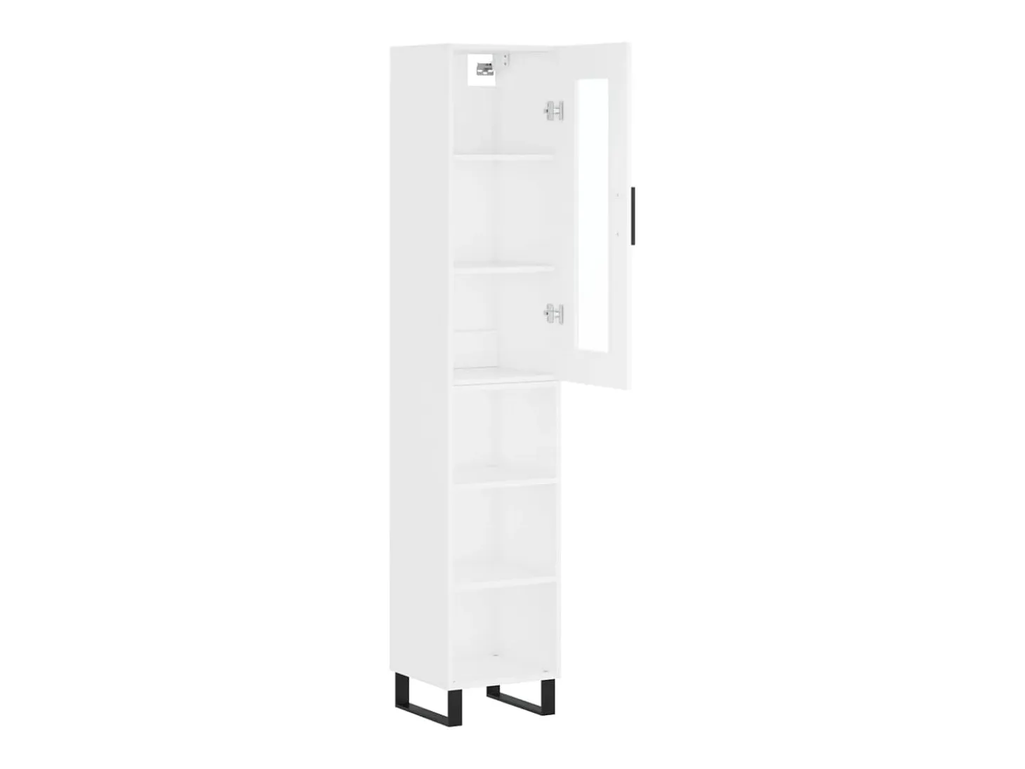 Aparador buffet cómoda armario mueble organizador cocina salón salón alto 34,5 x 34 x 180 cm madera contrachapada blanco 02_0032378