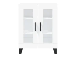 Aparador buffet cómoda armario mueble organizador cocina salón salón alto 69,5 x 34 x 180 cm madera contrachapada blanco 02_0032549