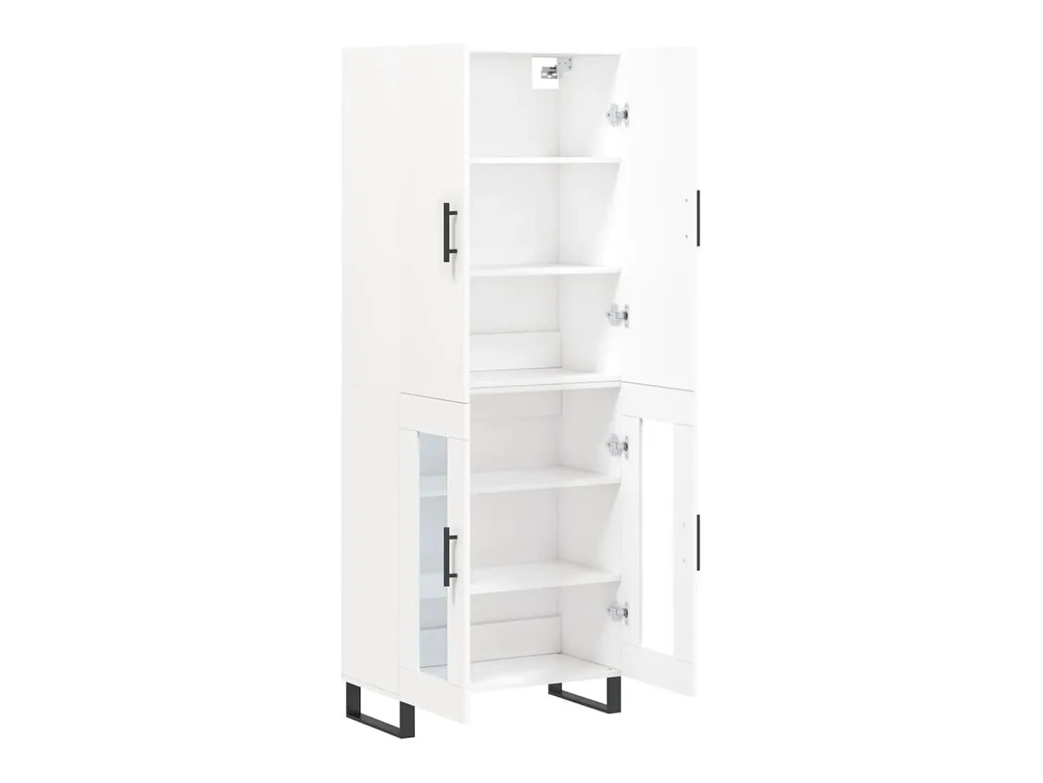 Aparador buffet cómoda armario mueble organizador cocina salón salón alto 69,5 x 34 x 180 cm madera contrachapada blanco 02_0032549