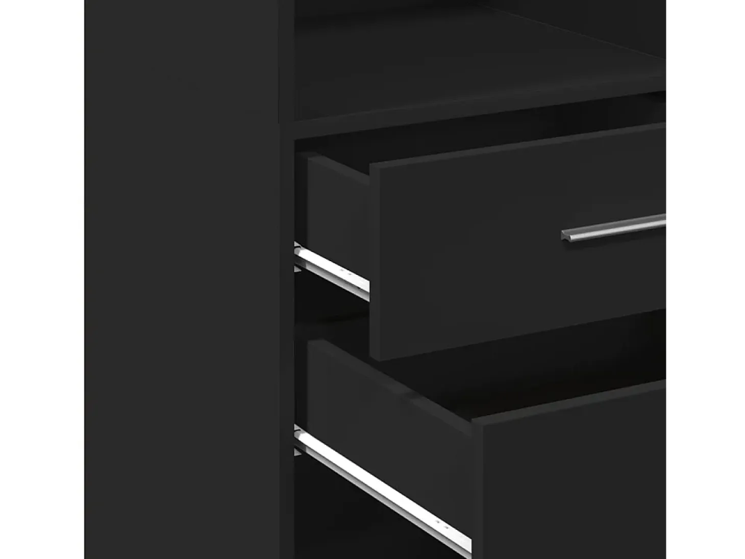 Aparador buffet cómoda armario mueble organizador cocina salón salón alto 45 x 42,5 x 124 cm madera contrachapada negro 02_0034930