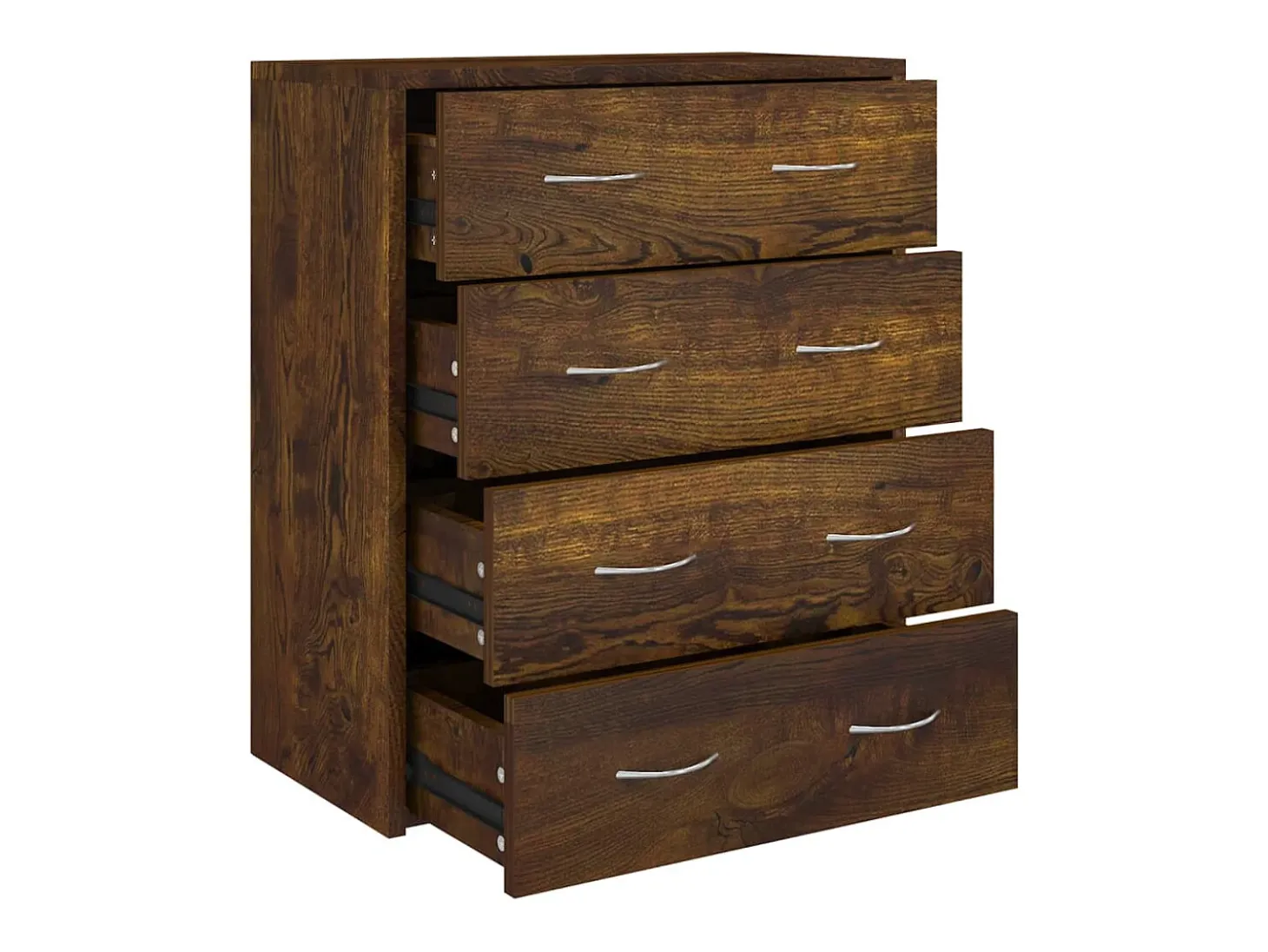 Aparador buffet cómoda armario mueble organizador cocina salón salón con 4 cajones 60 x 30,5 x 71 cm marrón ahumado 02_0029751