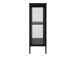 Aparador buffet cómoda armario mueble organizador cocina salón salón 75 x 35 x 105 cm acero y cristal negro 02_0036120