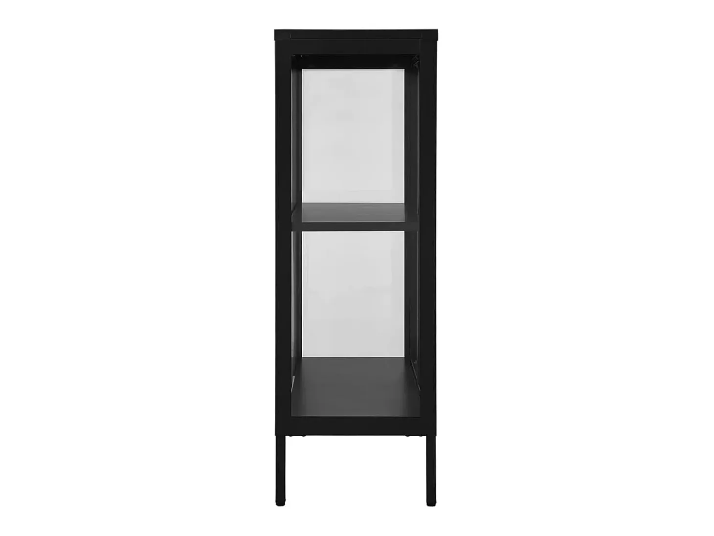 Aparador buffet cómoda armario mueble organizador cocina salón salón 75 x 35 x 105 cm acero y cristal negro 02_0036120
