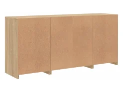 Aparador buffet cómoda armario mueble organizador cocina salón salón con luces LED sonoma 142,5 x 37 x 67 cm marrón 02_0029938