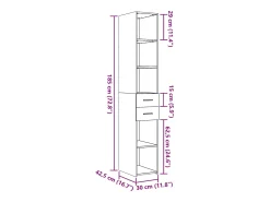 Aparador buffet cómoda armario mueble organizador cocina salón salón alto 30 x 42,5 x 185 cm madera contrachapada blanco 02_0032256