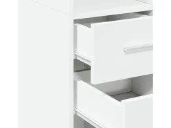 Aparador buffet cómoda armario mueble organizador cocina salón salón alto 30 x 42,5 x 185 cm madera contrachapada blanco 02_0032256