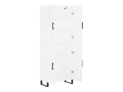 Aparador buffet cómoda armario mueble organizador cocina salón salón alto 69,5 x 34 x 180 cm madera contrachapada blanco 02_0032544