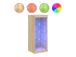 Aparador buffet cómoda armario mueble organizador cocina salón salón con luces LED sonoma 41 x 37 x 100 cm marrón 02_0029958