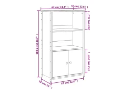 Aparador buffet cómoda armario mueble organizador cocina salón salón alto Sonoma 62 x 32 x 103,5 cm madera contrachapada gris 02_0035385