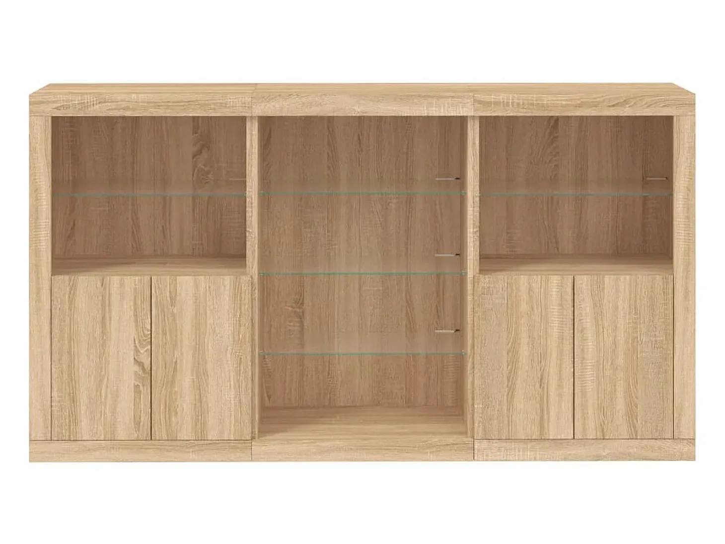 Aparador buffet cómoda armario mueble organizador cocina salón salón con luces LED Sonoma 181,5 x 37 x 100 cm marrón 02_0029947