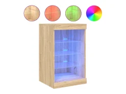 Aparador buffet cómoda armario mueble organizador cocina salón salón con luces LED sonoma 41 x 37 x 67 cm marrón 02_0029962