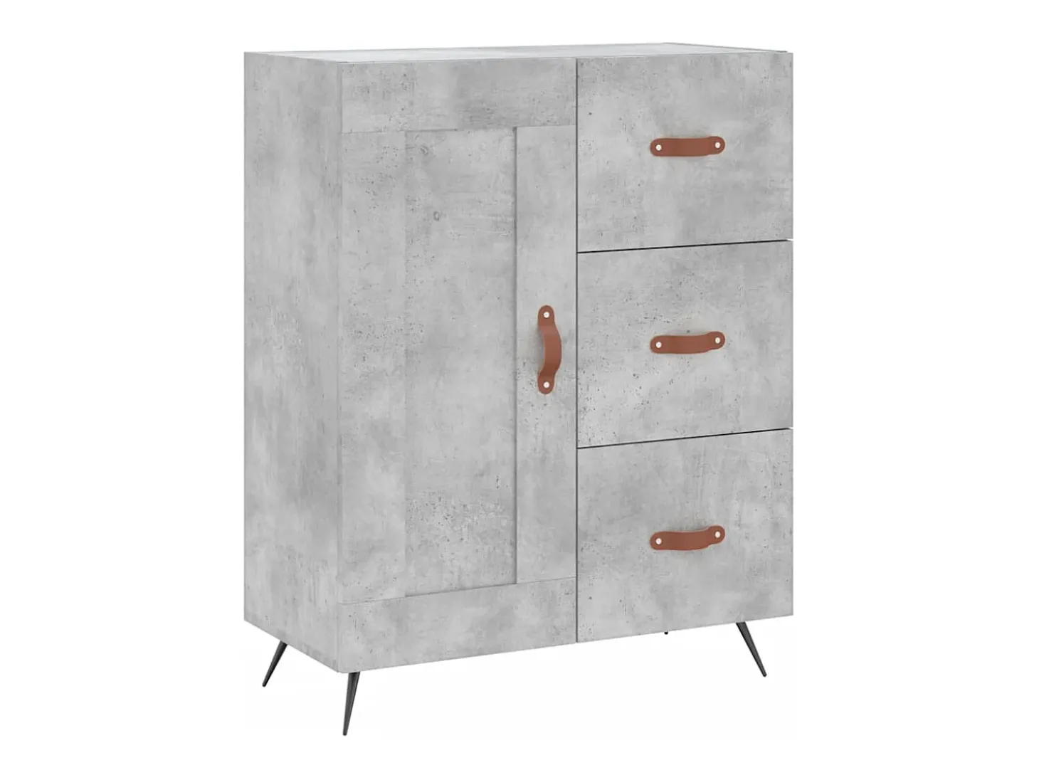 Aparador buffet cómoda armario mueble organizador cocina salón salón alto 69,5 x 34 x 180 cm madera contrachapada gris 02_0034662