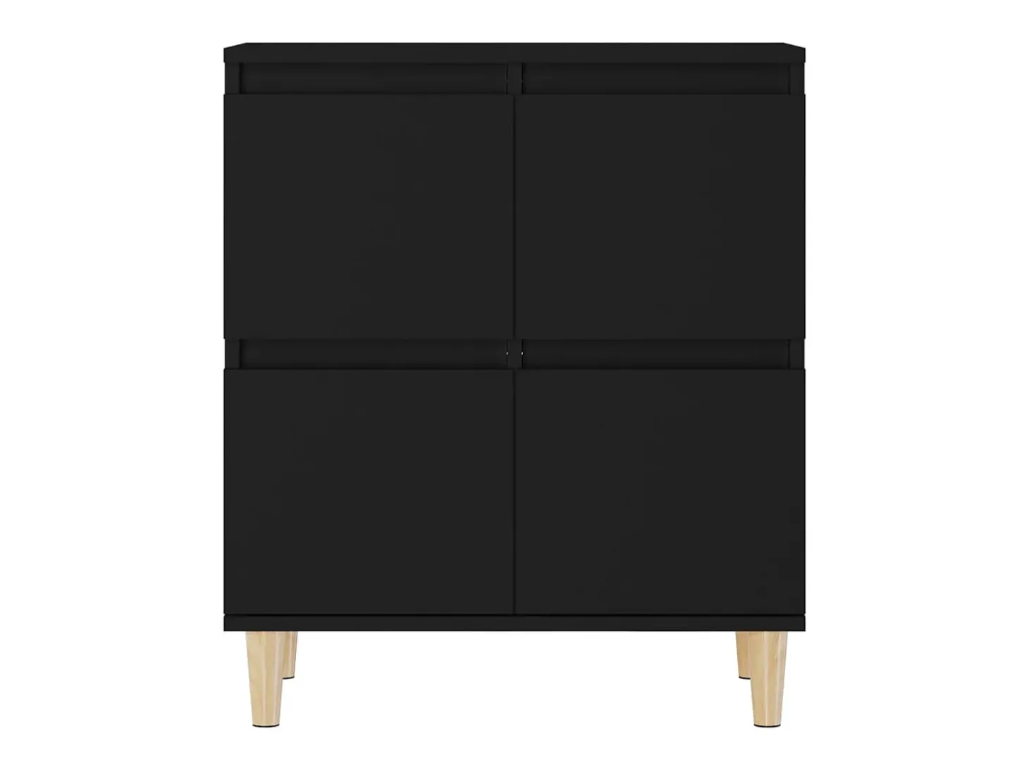 Aparador buffet cómoda armario unidad de almacenamiento organizador cocina salón salón 3 piezas 60 x 35 x 70 cm negro madera contrachapada 02_0037144