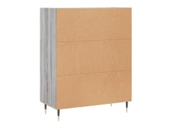 Aparador buffet cómoda armario unidad de almacenamiento organizador cocina salón salón Sonoma 69,5 x 34 x 90 cm madera contrachapada gris 02_0036453