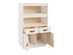 Aparador buffet cómoda armario mueble organizador cocina salón salón alto 67 x 40 x 108,5 cm madera maciza de pino blanco 02_0032480