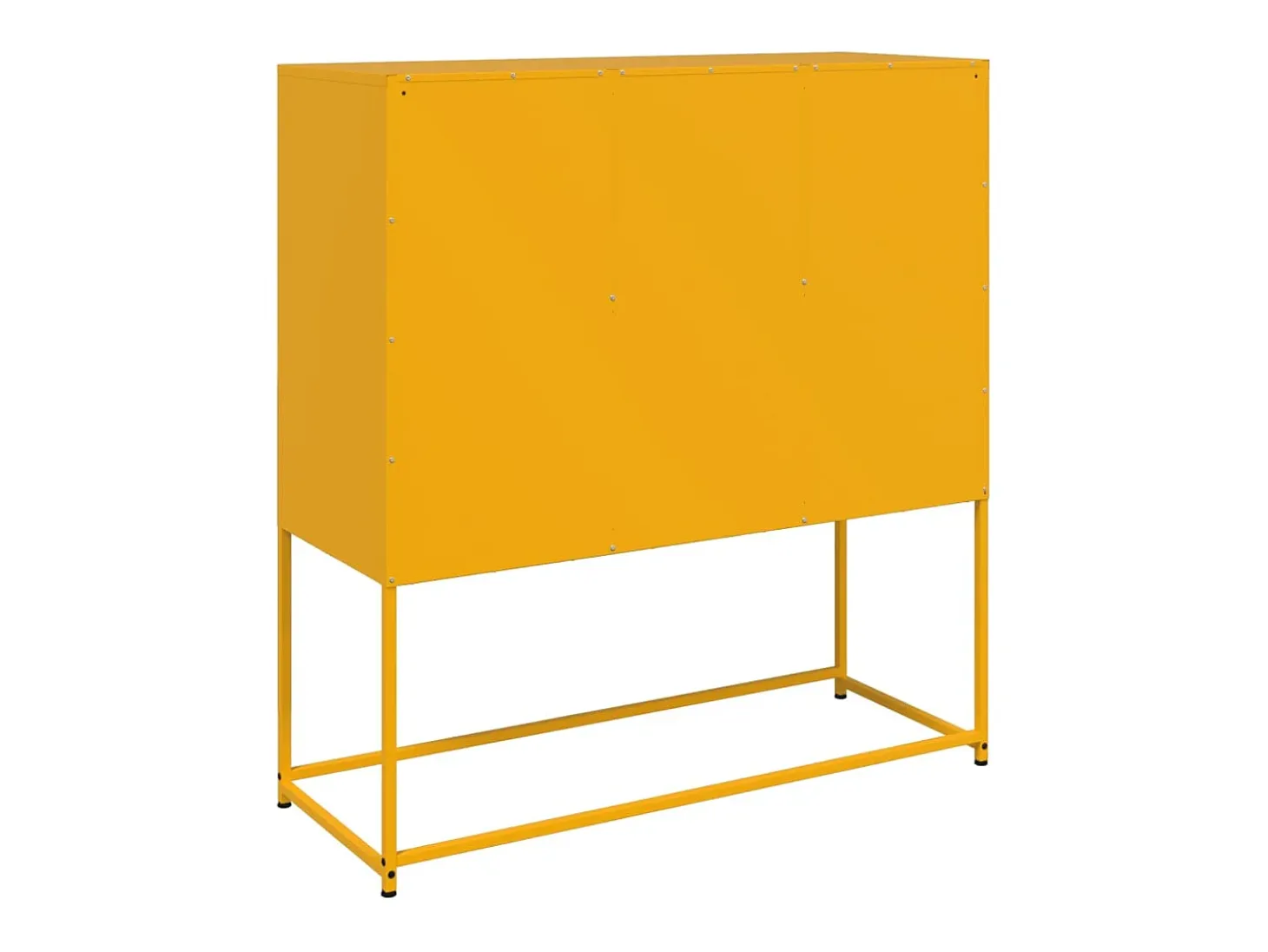 Aparador buffet cómoda armario mueble organizador cocina salón salón amarillo mostaza 100,5 x 39 x 107 cm acero Amarillo 02_0035682