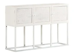 Aparador buffet cómoda armario mueble organizador cocina salón salón 115 x 30 x 76 cm madera maciza de mango blanco 02_0029525
