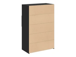 Aparador buffet cómoda armario mueble organizador cocina salón salón alto 80 x 42,5 x 124 cm madera contrachapada negra 02_0035133