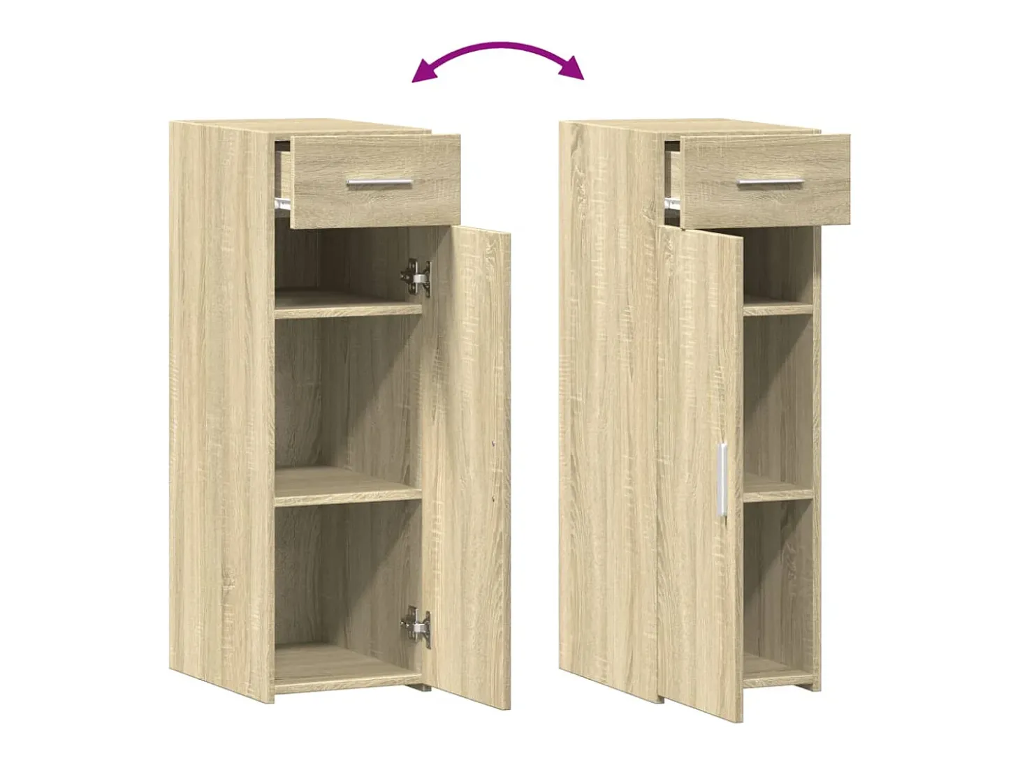 Aparador buffet cómoda armario unidad de almacenamiento organizador cocina salón salón Sonoma 30 x 42,5 x 93 cm madera contrachapada marrón 02_0031504
