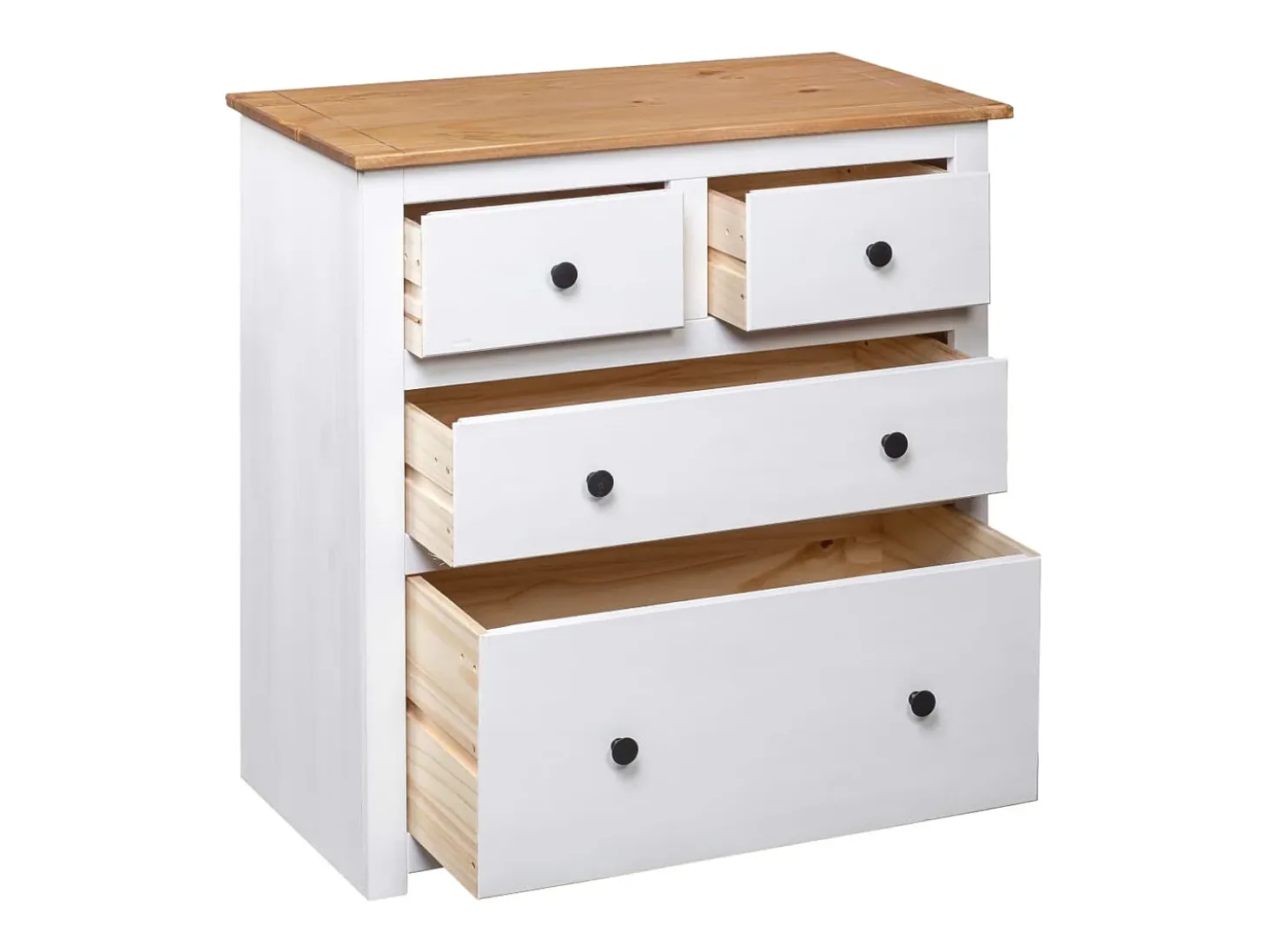 Aparador buffet cómoda armario mueble organizador cocina salón salón 80 x 40 x 83 cm Pino gama Panamá blanco 02_0030519