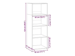 Aparador buffet cómoda armario mueble organizador cocina salón salón alto 45 x 41 x 124 cm madera contrachapada gris 02_0034441