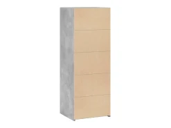 Aparador buffet cómoda armario mueble organizador cocina salón salón alto 45 x 41 x 124 cm madera contrachapada gris 02_0034441