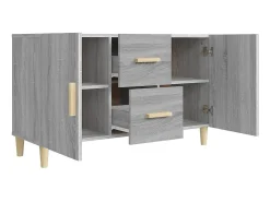 Aparador buffet cómoda armario unidad de almacenamiento organizador cocina salón salón Sonoma 100 x 36 x 60 cm madera contrachapada gris 02_0036254