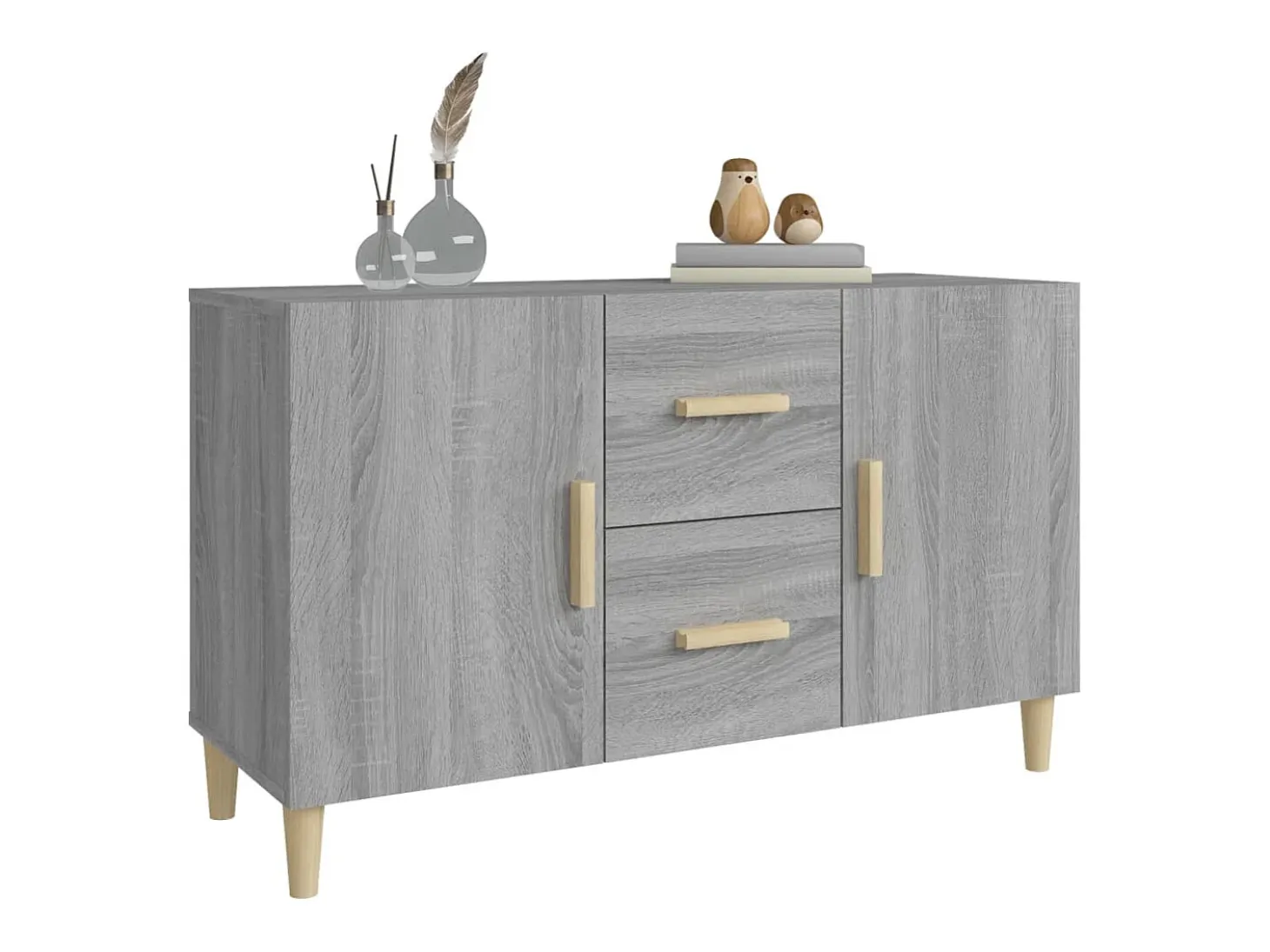 Aparador buffet cómoda armario unidad de almacenamiento organizador cocina salón salón Sonoma 100 x 36 x 60 cm madera contrachapada gris 02_0036254