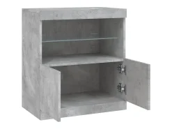 Aparador buffet cómoda armario mueble organizador cocina salón salón con luces LED 60 x 37 x 67 cm gris 02_0030005