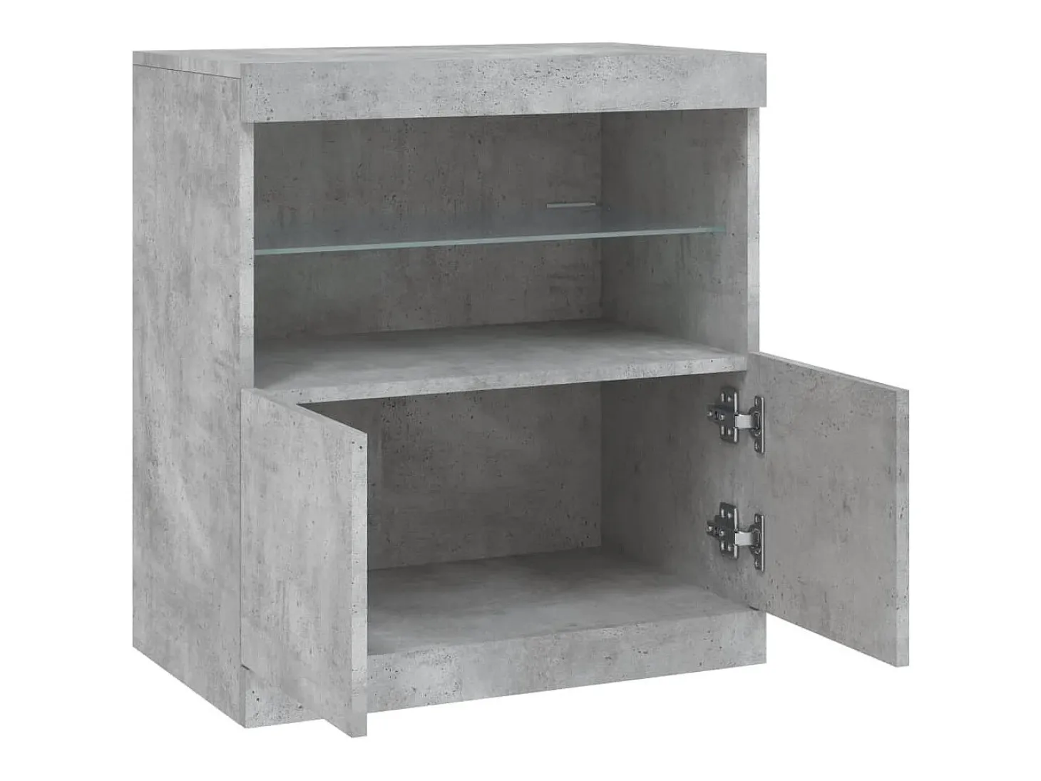 Aparador buffet cómoda armario mueble organizador cocina salón salón con luces LED 60 x 37 x 67 cm gris 02_0030005