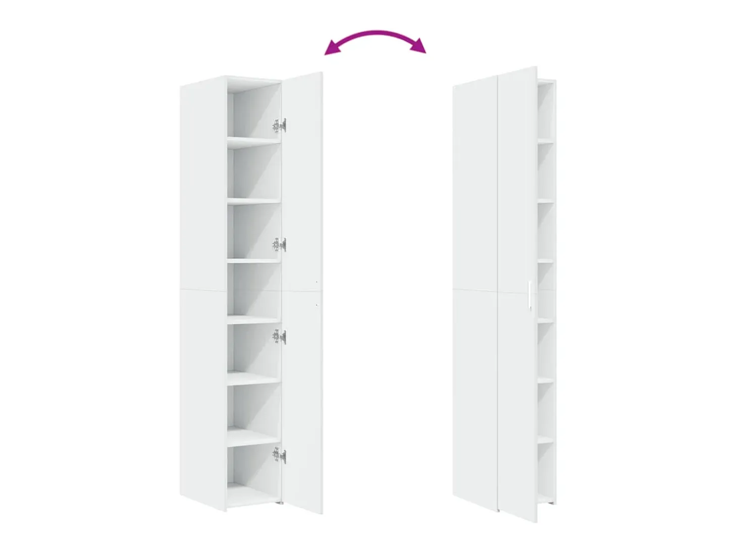 Aparador buffet cómoda armario mueble organizador cocina salón salón alto 30 x 42,5 x 185 cm madera contrachapada blanco 02_0032255