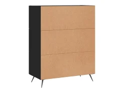 Aparador buffet cómoda armario mueble organizador cocina salón salón 69,5 x 34 x 90 cm madera contrachapada negra 02_0036059
