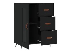 Aparador buffet cómoda armario mueble organizador cocina salón salón 69,5 x 34 x 90 cm madera contrachapada negra 02_0036059